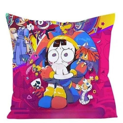 TADC-Series AMZ Digital Circus-Themed Pillow – Cute Pomnii Double-Sided Cushion Plush, 17.7 inch Anime Gift Throw Pillow for Friends
