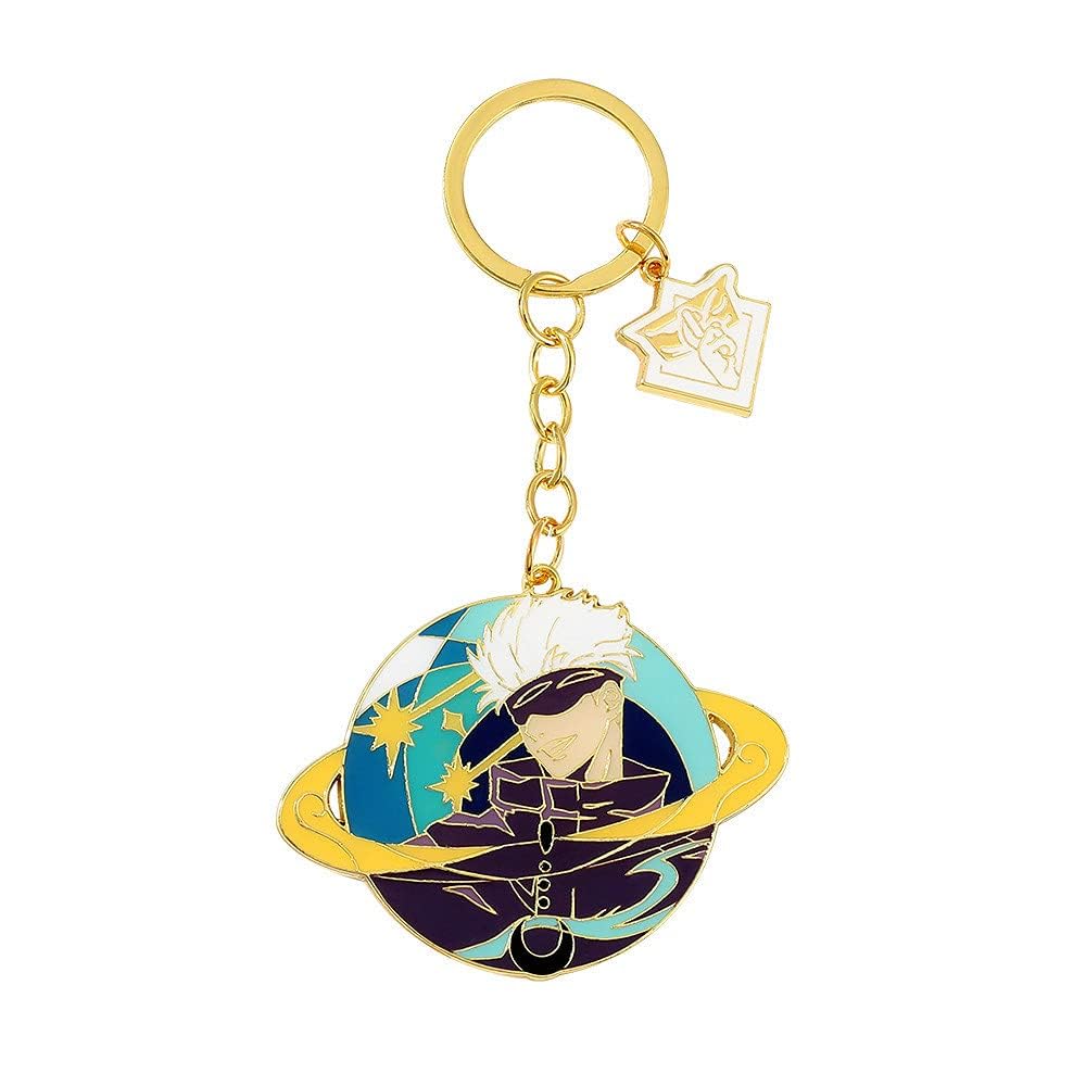 Anime Sorcery School Keychain Set – Blue Infinity, Gojo Satoru, Itadori Yuji, Toji, Nanami,  Metal Charms Pendant for Fans