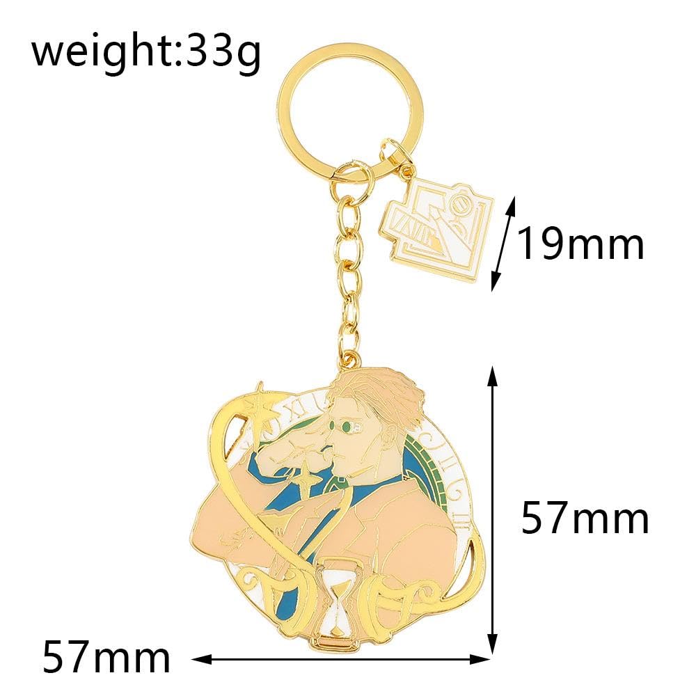 Anime Sorcery School Keychain Set – Blue Infinity, Gojo Satoru, Itadori Yuji, Toji, Nanami,  Metal Charms Pendant for Fans