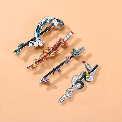 Anime-Inspired Metal Badge Pin – Slayer Corps Weapon & Breathing Style Giyu Tomioka Kanao Tsuyuri Design, Fashion Accessory Gift for Fans