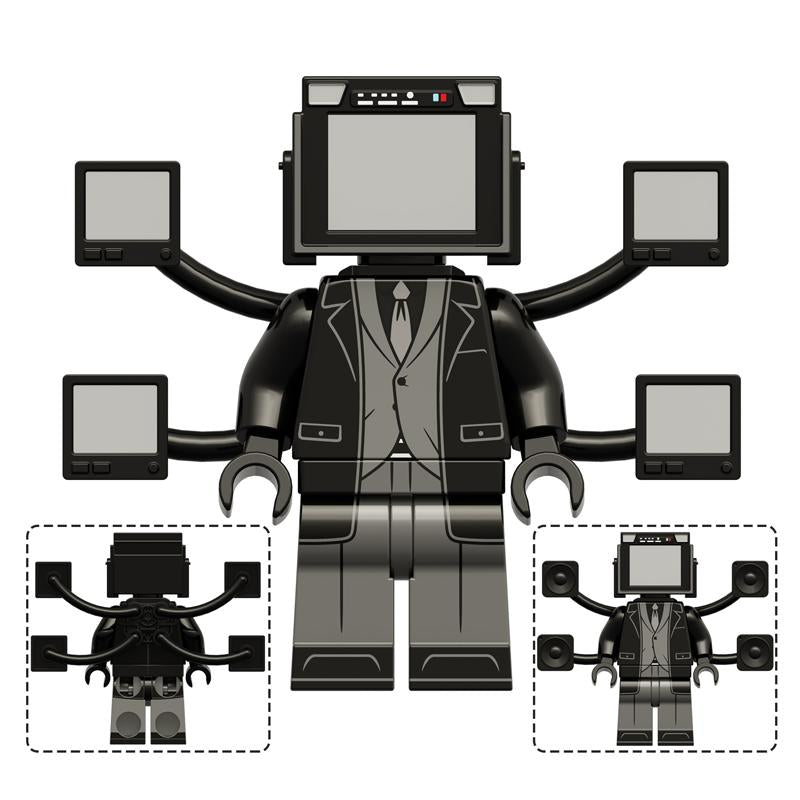 Toilet Man vs Camera Man Mini Figure Set – Titan Speaker Man & TV Man Building Block Toy, Assembly Collectible Model