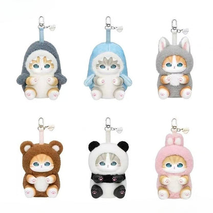 Limited Edition mofusand Animal Costume Blind Box - Vinyl Face Plush Doll Keychain - Surprise Mystery Box Kawaii Shark Panda Cat Bag Charm Pendant Gift