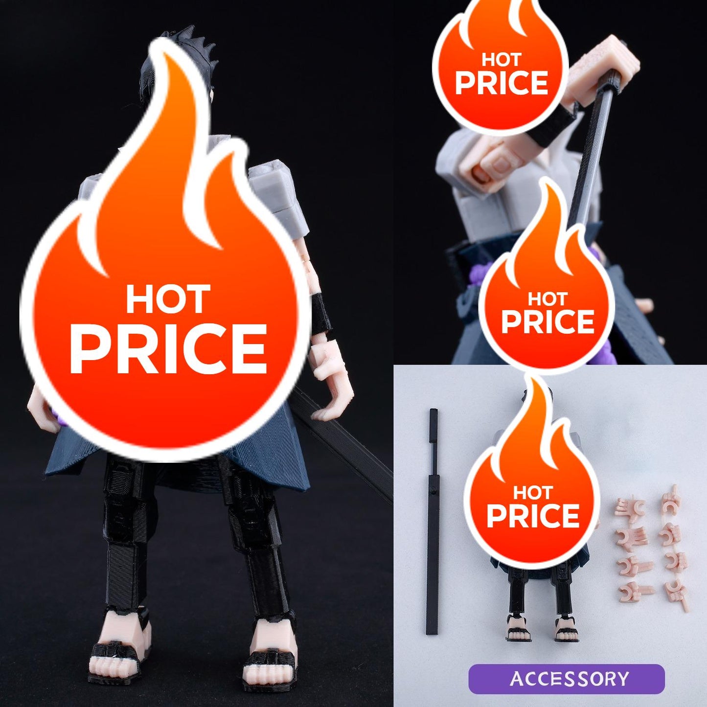 3D Printed Multi-Jointed Action Figure – Demon SlayerTanjiro Inspired Poseable Anime Model, Movable Collectible Gift