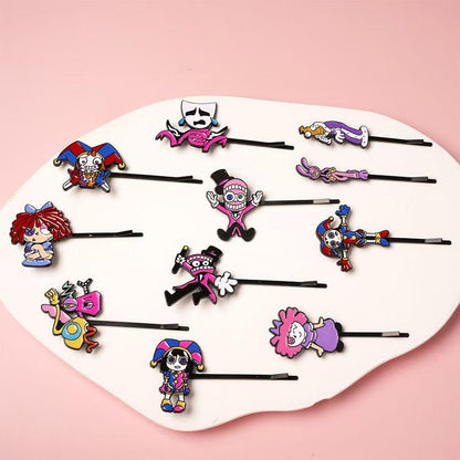 The Amazing Digital Circus Bobby Pins - TADC Pomni, Jax & Caine Hair Clips - Kawaii Anime Hair Accessories for Girls & Teens - 11 Character Styles