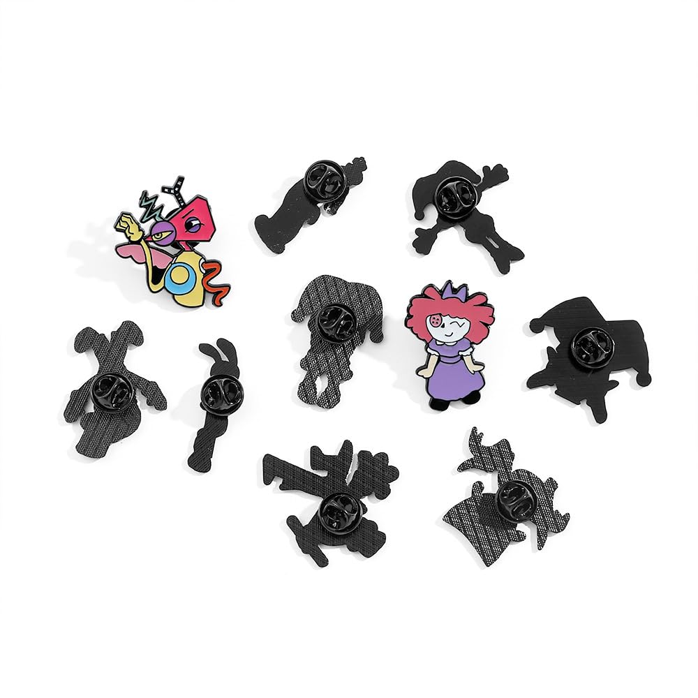 The Amazing Digital Circus Enamel Pins - TADC Pomni, Jax & Caine Metal Badges - Weirdcore Aesthetic Lapel Pins for Backpacks, Jackets & Hats - 10 Styles