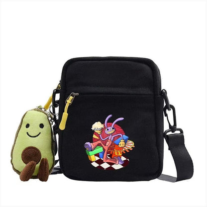 The Amazing Digital Circus Pomni Crossbody Bag - TADC Canvas Shoulder Bag - Harajuku Style Mini Messenger Pouch for Teens - Official-Style Fan Merch