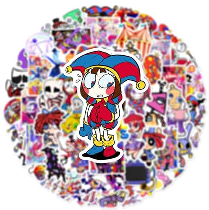 The Amazing Digital Circus Sticker Pack - 50Pcs TADC Meme Decals - Waterproof Pomni & Jax Stickers for Water Bottles, Laptops & Skateboards - No-Residue Vinyl