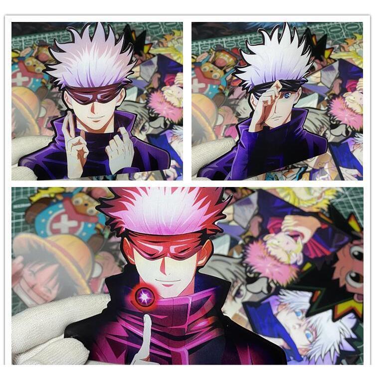 Jujutsu Kaisen Satoru Gojo 3D Gradient Sticker – Anime Holographic Decal for Car, Phone & Creative Gifts
