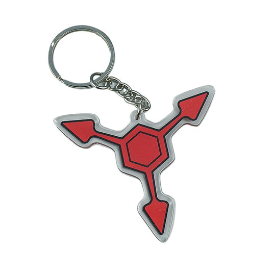 Murder Drones Absolute Solver Acrylic Keychains - MD Uzi (Purple), Cyn (Yellow) & Doll (Red) Inspired Charms - Multi-Color AS Symbol Bag Pendants - Indie Animation Fan Collectibles