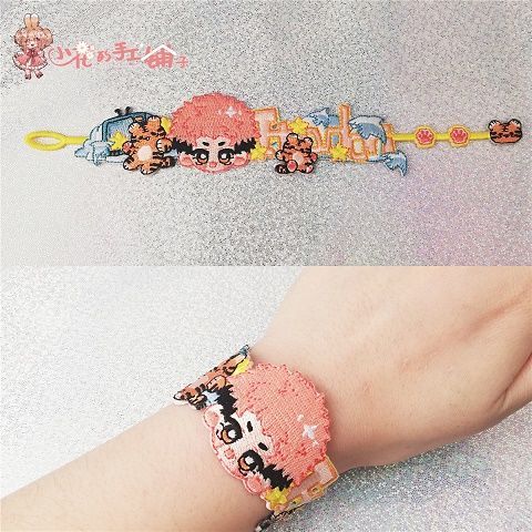 Jujutsu Kaisen Chibi Embroidered Bracelet - Sorcerer Adjustable Wristband