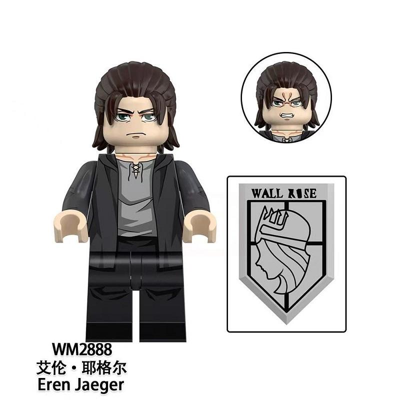 Scout Regiment Brick Minifigure Set – Mikasa, Levi, Armin & Hange Giant Hunter Building Blocks, Anime Gift