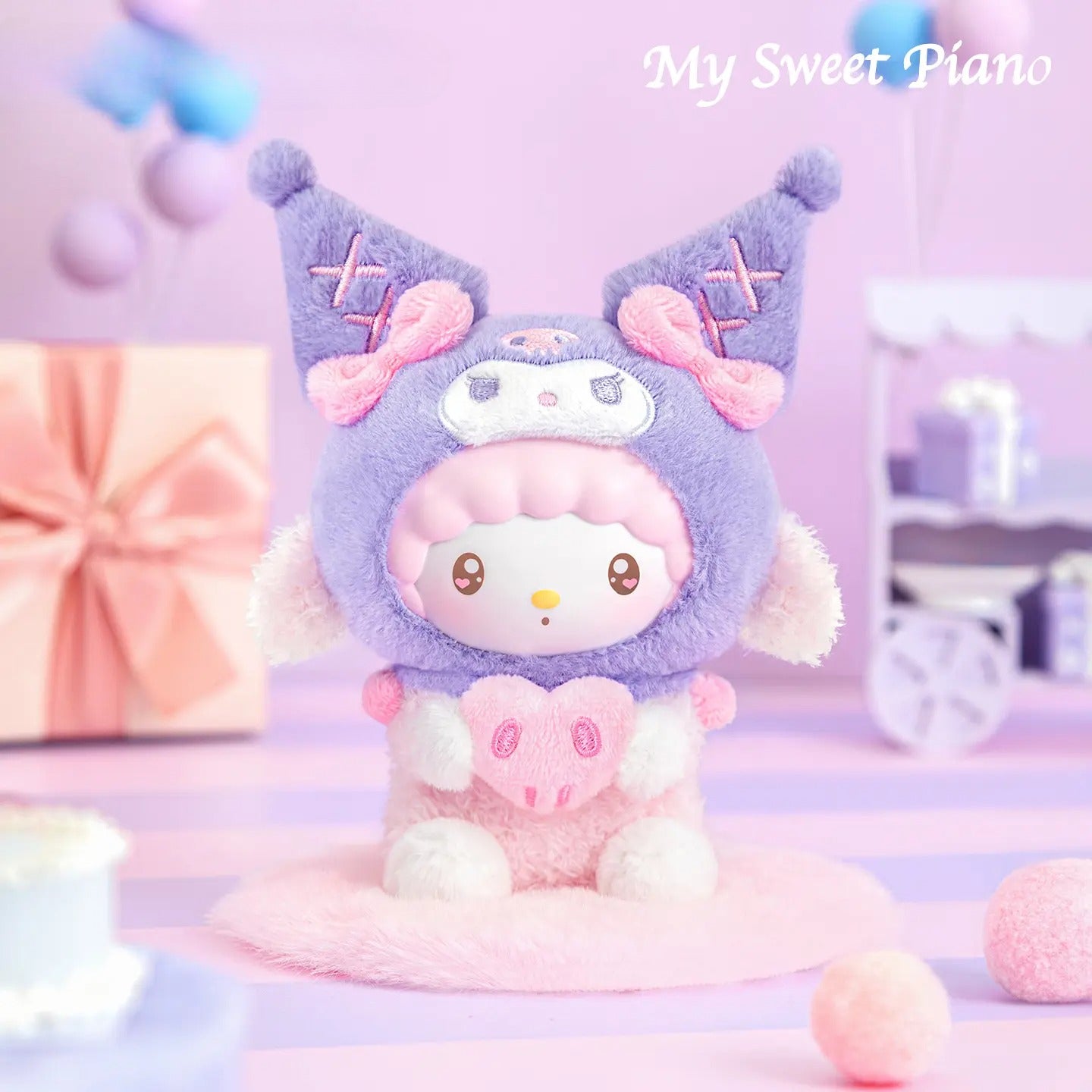 Limited Edition Sanrio Characters Kuromi Cosplay Party Blind Box - Vinyl Face Plush Doll Keychain - Surprise Mystery Box Kawaii Hello Kitty Cinnamoroll Mascot Bag Charm Gift