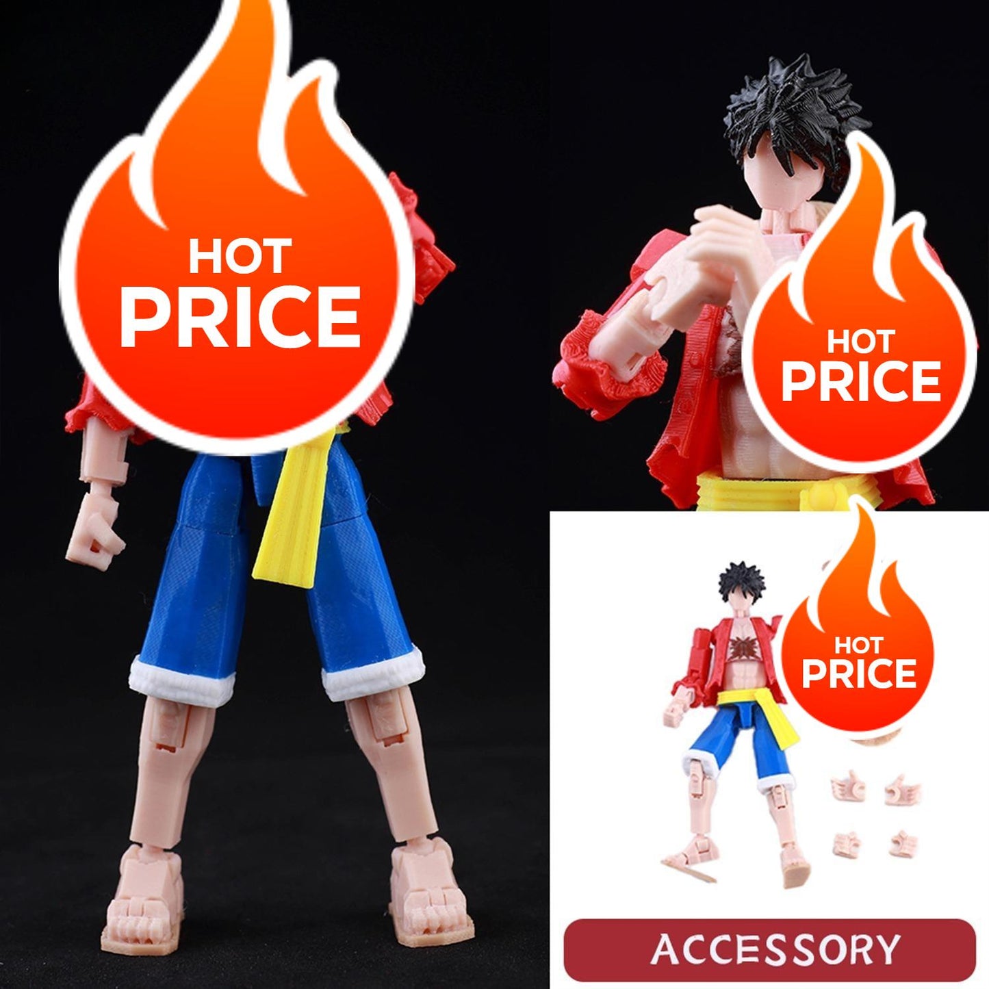 3D Printed Multi-Jointed Action Figure – Demon SlayerTanjiro Inspired Poseable Anime Model, Movable Collectible Gift