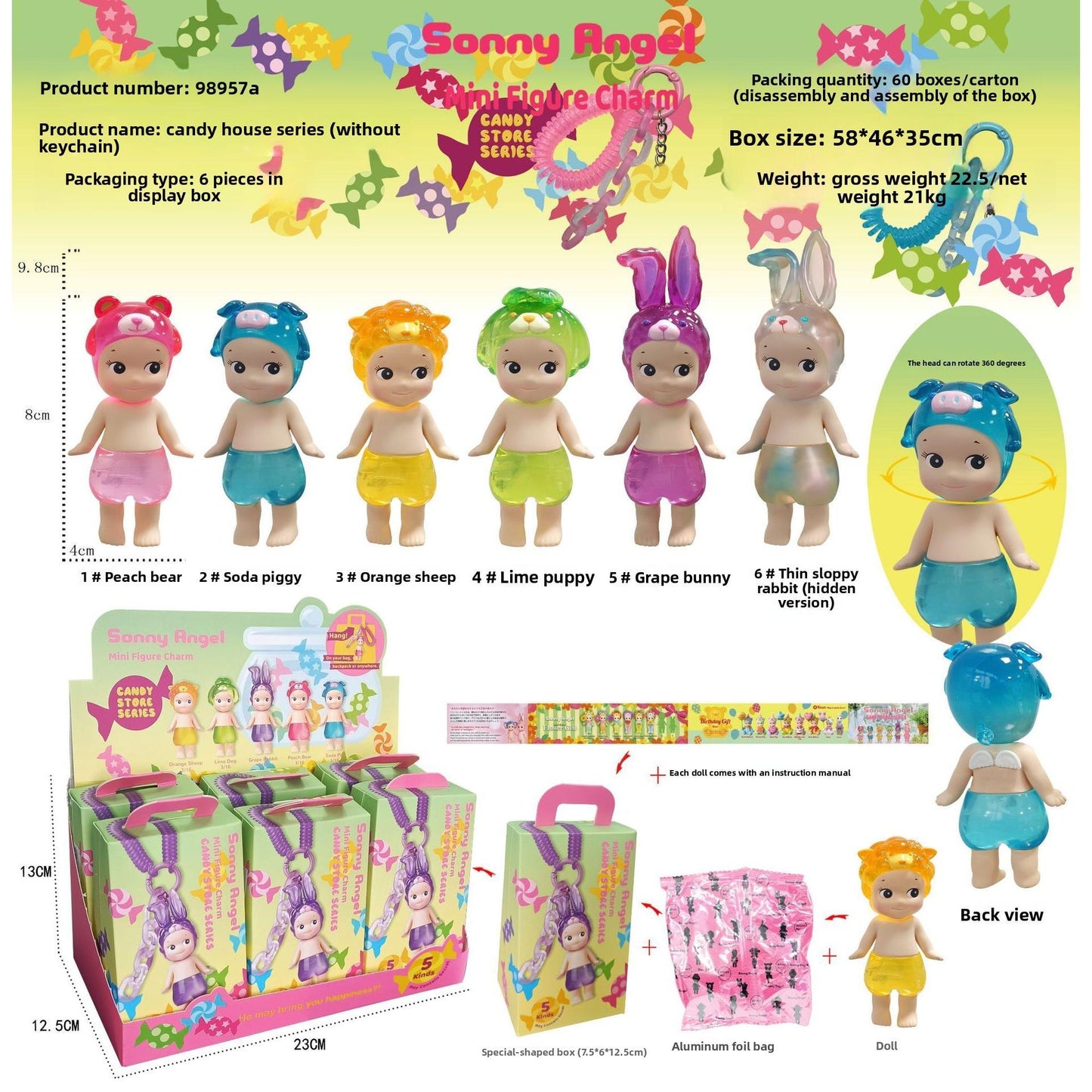 Angel Resting Pose Blind Box – Sonny Bug's Word Series,Kawaii Desk Decor Figure,Cute Cupid Desk Ornament & Phone Decoration Anime-Style Collectible Figure Toy Gift