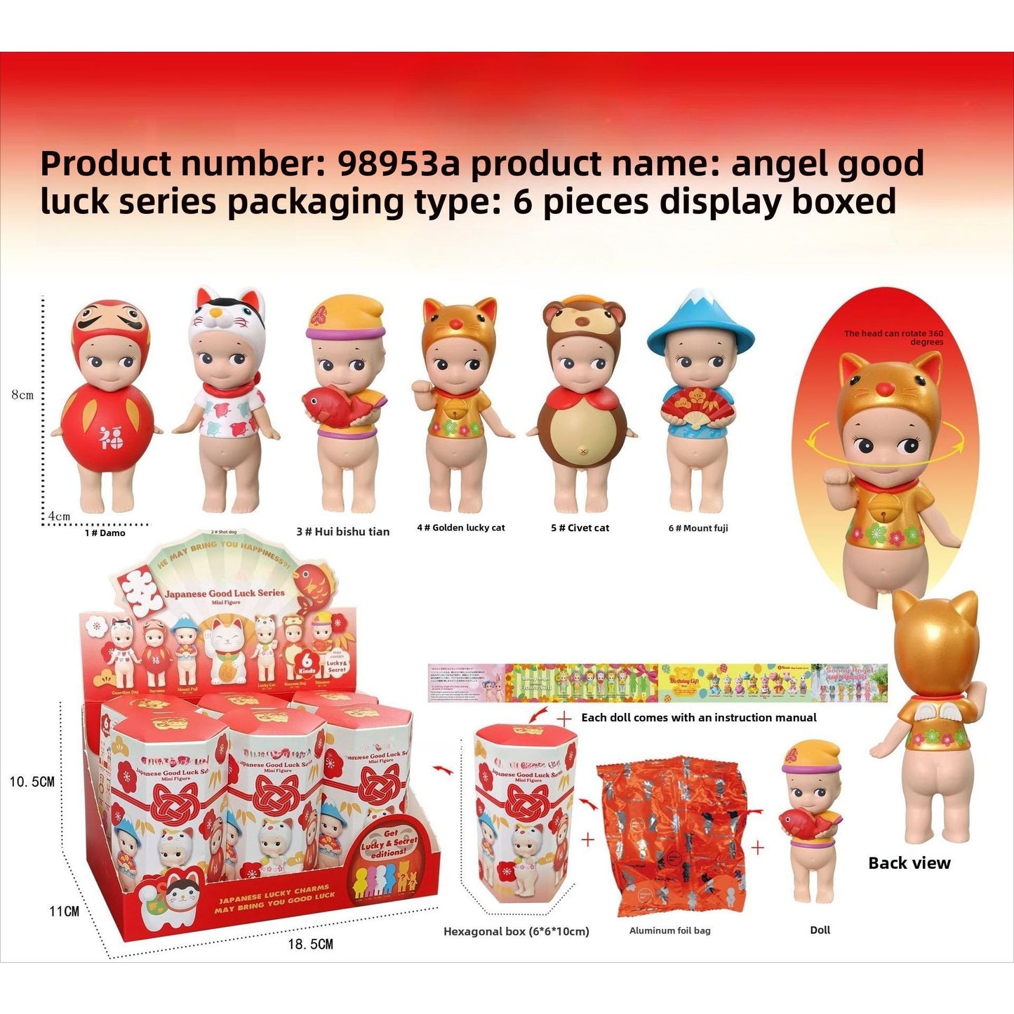 Angel Resting Pose Blind Box – Sonny Bug's Word Series,Kawaii Desk Decor Figure,Cute Cupid Desk Ornament & Phone Decoration Anime-Style Collectible Figure Toy Gift