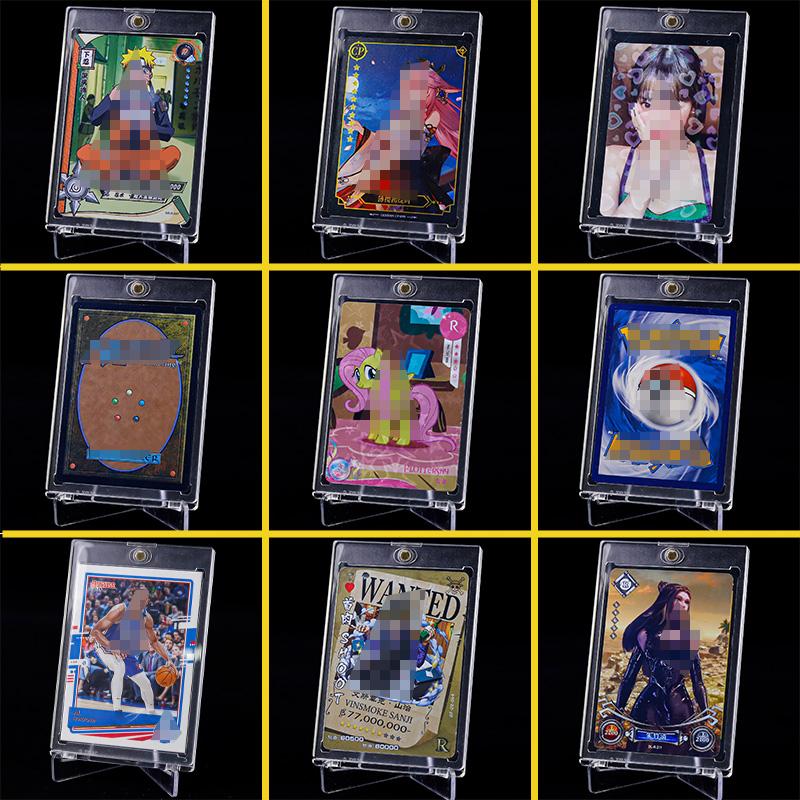 Anime Card Magnetic Display Case – Clear Acrylic Protector Card Holder for Game TCG Collection Cards, Gift for Trading Card Fans