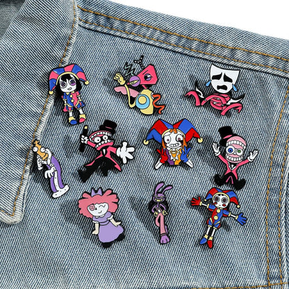 The Amazing Digital Circus Enamel Pins - TADC Pomni, Jax & Caine Metal Badges - Weirdcore Aesthetic Lapel Pins for Backpacks, Jackets & Hats - 10 Styles