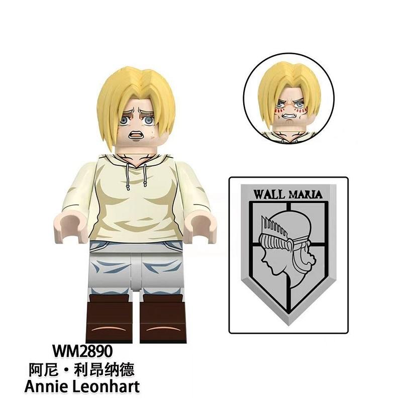 Scout Regiment Brick Minifigure Set – Mikasa, Levi, Armin & Hange Giant Hunter Building Blocks, Anime Gift