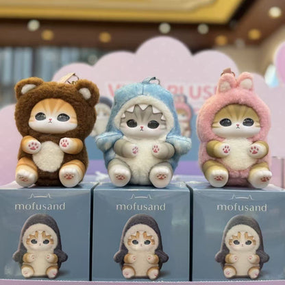 Limited Edition mofusand Animal Costume Blind Box - Vinyl Face Plush Doll Keychain - Surprise Mystery Box Kawaii Shark Panda Cat Bag Charm Pendant Gift
