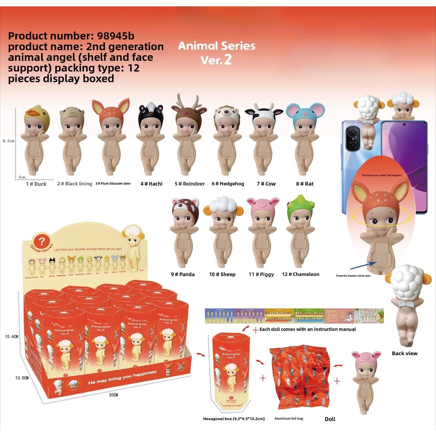 Angel Resting Pose Blind Box – Sonny Bug's Word Series,Kawaii Desk Decor Figure,Cute Cupid Desk Ornament & Phone Decoration Anime-Style Collectible Figure Toy Gift