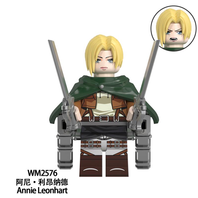 Scout Regiment Brick Minifigure Set – Mikasa, Levi, Armin & Hange Giant Hunter Building Blocks, Anime Gift