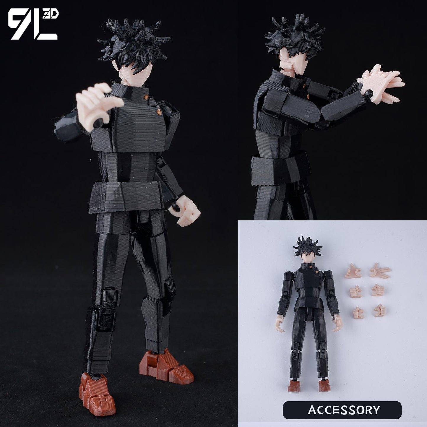 3D Printed Articulated Toji Fushiguro Action Figure – Poseable Jujutsu Kaisen Anime Collectible Model Toy Gift for Fans