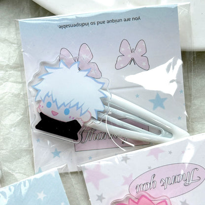 Jujutsu Kaisen Chibi Hair Clips - Pastel Sorcerer Side Bangs Barrette 6-Piece Set