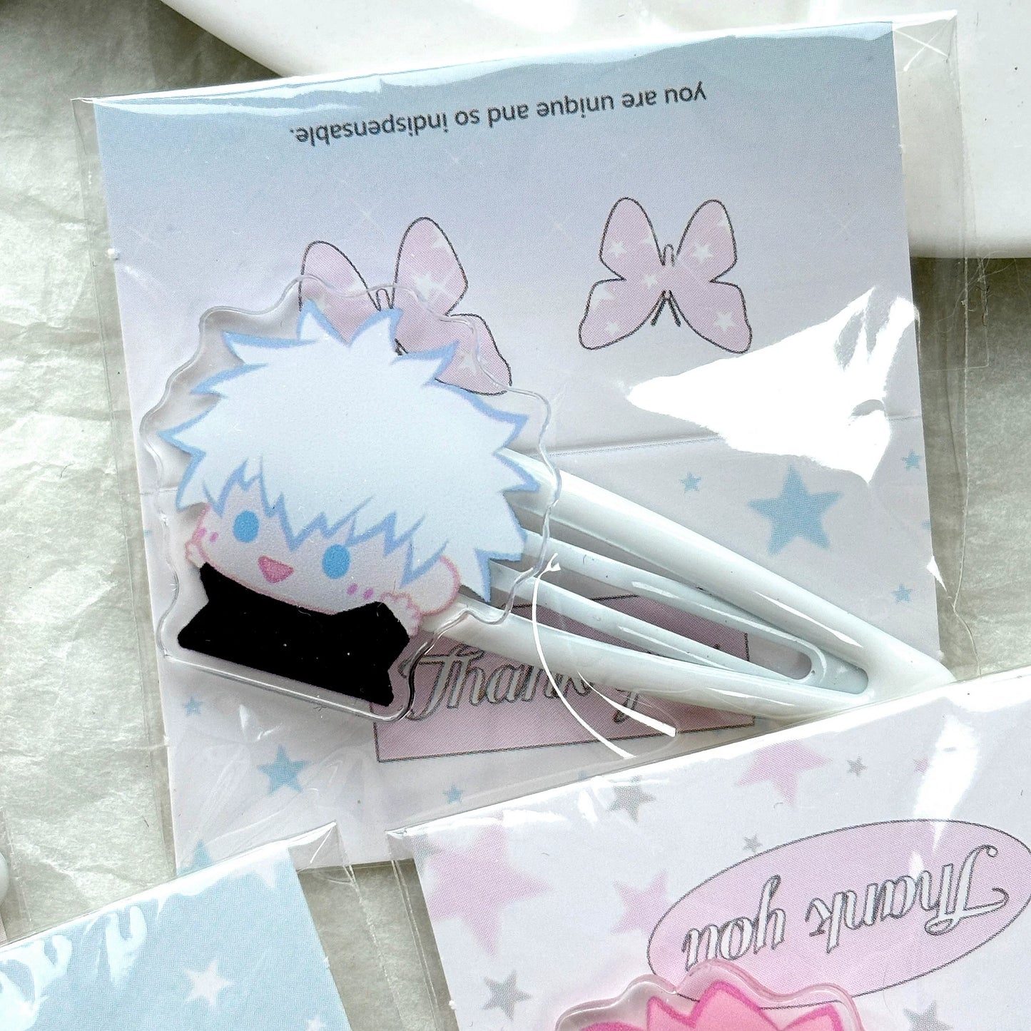 Jujutsu Kaisen Chibi Hair Clips - Pastel Sorcerer Side Bangs Barrette 6-Piece Set