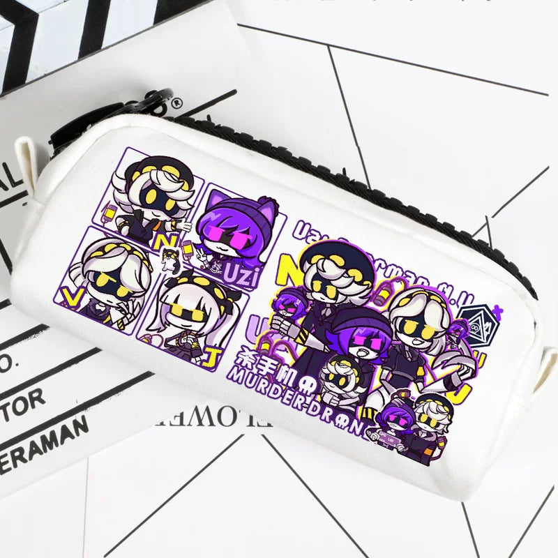 Murder Drones Large Capacity Pencil Case - TADC Uzi, Serial Designation N, V, J Stationery Bag - Cute Anime Pen Pouch for School & Travel - Indie Animation Fan Gift