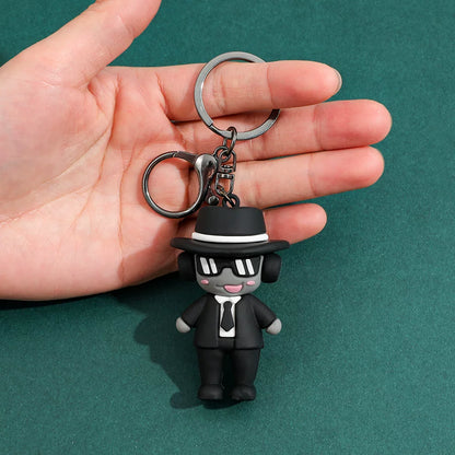 Forsaken Chance Roblox Hacker Myth Keychains - Team c00lkid & Bluudud 3D Silicone Charms - Retro Roblox Creepypasta Avatars - Blocky Aesthetic Bag Accessories for Fans