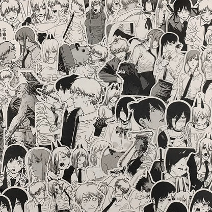 Anime Manga Stickers - B&W JJK & More Figures Pack