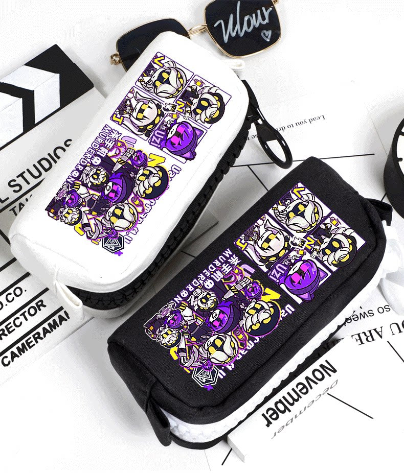 Murder Drones Large Capacity Pencil Case - TADC Uzi, Serial Designation N, V, J Stationery Bag - Cute Anime Pen Pouch for School & Travel - Indie Animation Fan Gift