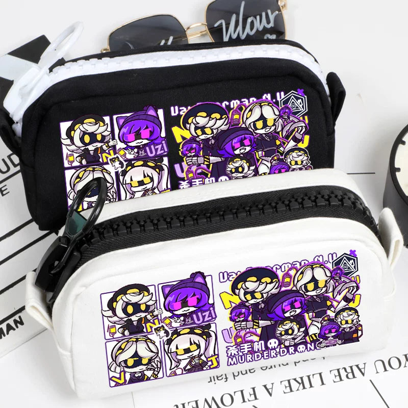 Murder Drones Large Capacity Pencil Case - TADC Uzi, Serial Designation N, V, J Stationery Bag - Cute Anime Pen Pouch for School & Travel - Indie Animation Fan Gift