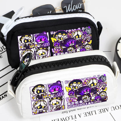 Murder Drones Large Capacity Pencil Case - TADC Uzi, Serial Designation N, V, J Stationery Bag - Cute Anime Pen Pouch for School & Travel - Indie Animation Fan Gift