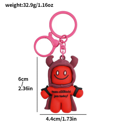 Forsaken Chance Roblox Hacker Myth Keychains - Team c00lkid & Bluudud 3D Silicone Charms - Retro Roblox Creepypasta Avatars - Blocky Aesthetic Bag Accessories for Fans