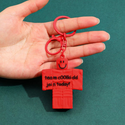 Forsaken Chance Roblox Hacker Myth Keychains - Team c00lkid & Bluudud 3D Silicone Charms - Retro Roblox Creepypasta Avatars - Blocky Aesthetic Bag Accessories for Fans