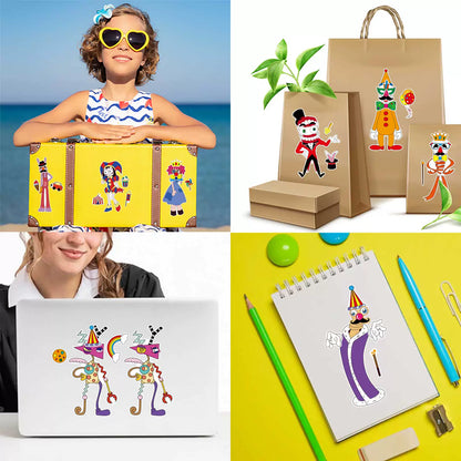 The Amazing Digital Circus Make-a-Face Sticker Sheets - TADC Mix and Match DIY Stickers - Pomni Jax Caine Ragatha Kinger Puzzle Decals - Kids Birthday Party Favors & Craft Gifts - 8 to 80 Pack