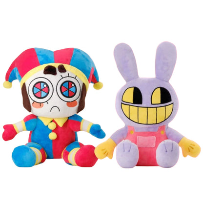 The Amazing Digital Circus Plush Toys - Soft Pomni Jester & Jax Rabbit Stuffed Animals - Cuddly Fan Merch for All Ages