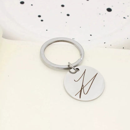 Alien Stage Character Autograph Stainless Steel Keychain - Engraved Idol Handwriting Disc Charm - ALNST Ivan Till Sua Mizi Metal Concert Keyring
