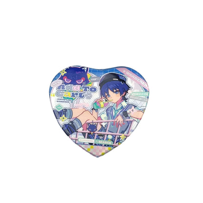 Alien Stage Flustered Heart Rectangular Badge - Holographic Reflective Square Can Badge - ALNST Ivan Till Mizi Sua Aesthetic Ita Bag Pin