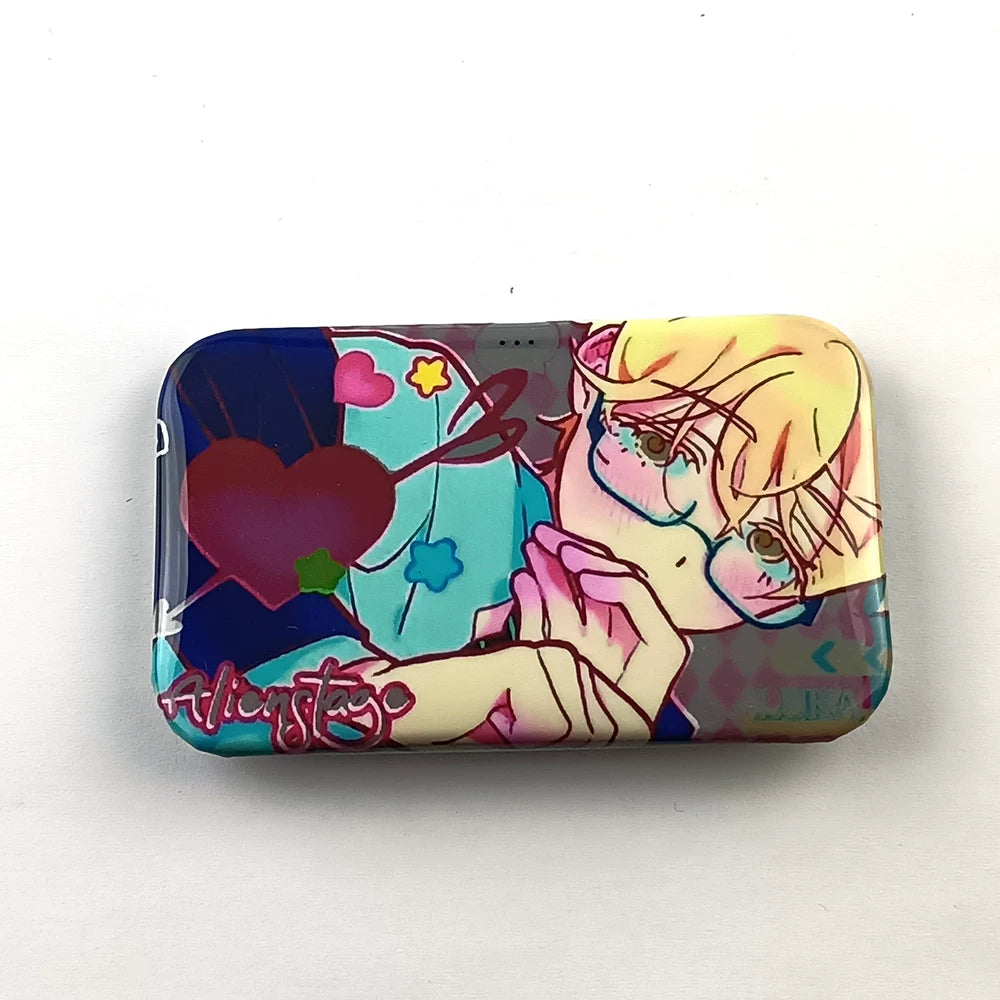 Alien Stage Flustered Heart Rectangular Badge - Holographic Reflective Square Can Badge - ALNST Ivan Till Mizi Sua Aesthetic Ita Bag Pin