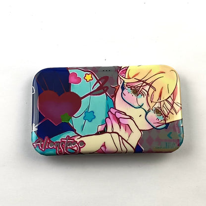 Alien Stage Flustered Heart Rectangular Badge - Holographic Reflective Square Can Badge - ALNST Ivan Till Mizi Sua Aesthetic Ita Bag Pin