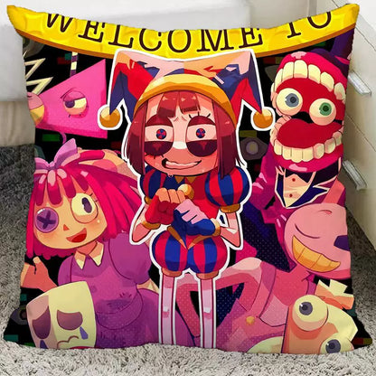The Amazing Digital Circus Throw Pillow Cases - TADC Pomni & Jax Decorative Cushion Covers - Soft HD Print Pillowcases for Sofa & Bedroom Decor - Multiple Styles