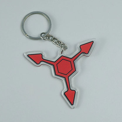 Murder Drones Absolute Solver Acrylic Keychains - MD Uzi (Purple), Cyn (Yellow) & Doll (Red) Inspired Charms - Multi-Color AS Symbol Bag Pendants - Indie Animation Fan Collectibles