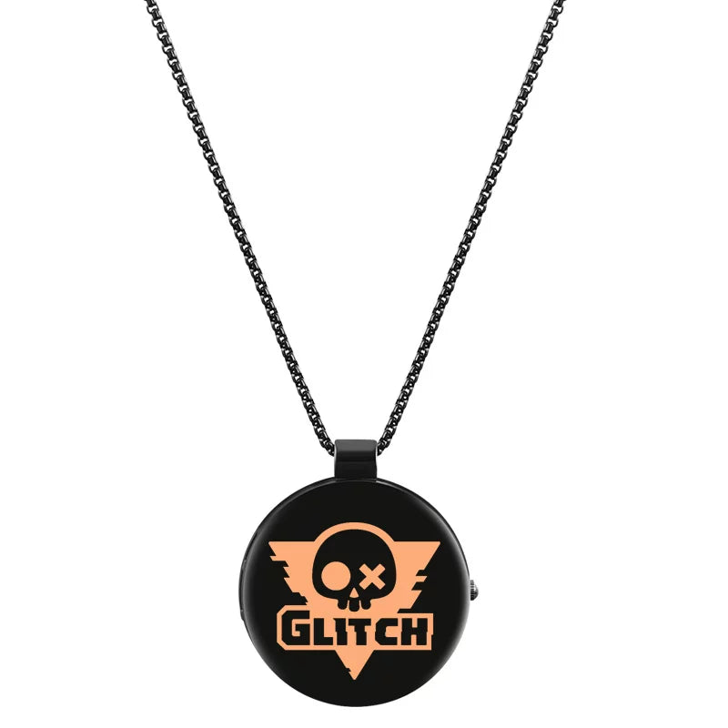 Murder Drones Quartz Pocket Watch - Absolute Solver Necklace & Glitch Logo Keychain - Sci-Fi Horror Anime Timepiece - Copper 9 Survival Gear