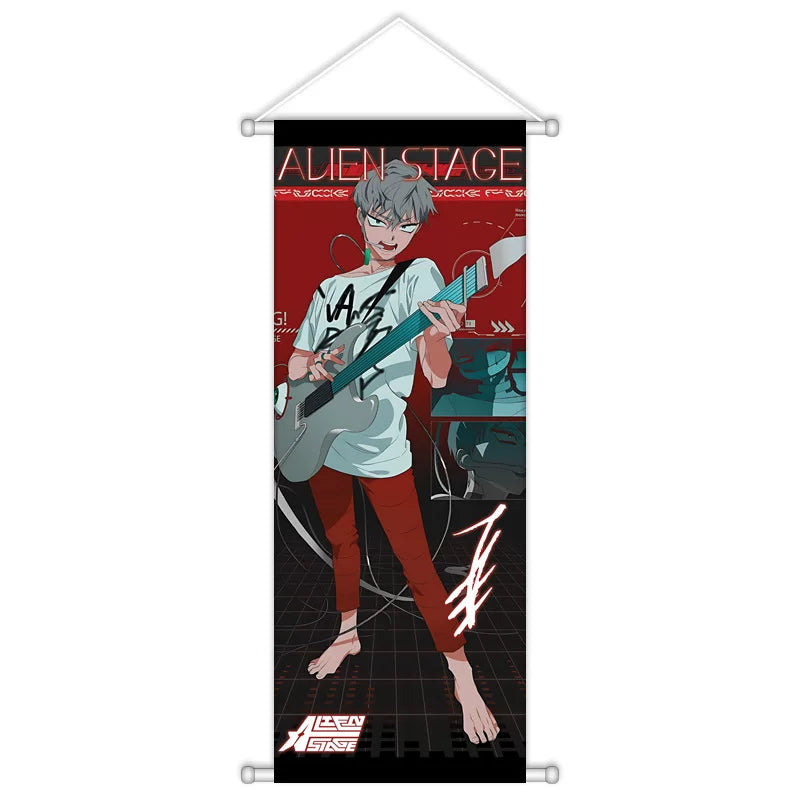 Alien Stage Sweet Dream Cafe AU Wall Scroll - Premium Satin Fabric Fabric Hanging Banner - ALNST Ivan Hyuna Luka Aesthetic Studio Poster
