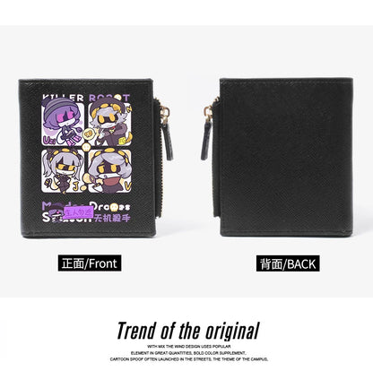 Murder Drones Multi-Slot Wallet & Card Holder - TADC Uzi, N, V, J Chibi Fan Art Purse - Compact Zipper Pocketbook for Students & Fans - 2 Sizes Available