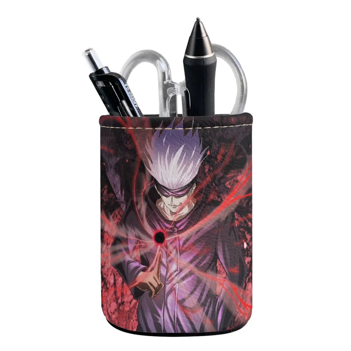 Jujutsu Kaisen Premium PU Leather Pen Holder - Gojo Satoru Desktop Organizer