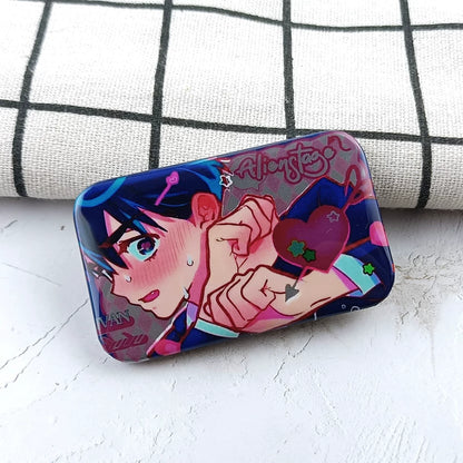 Alien Stage Flustered Heart Rectangular Badge - Holographic Reflective Square Can Badge - ALNST Ivan Till Mizi Sua Aesthetic Ita Bag Pin