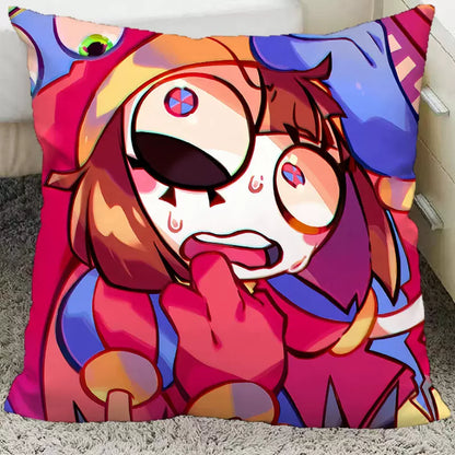 The Amazing Digital Circus Throw Pillow Cases - TADC Pomni & Jax Decorative Cushion Covers - Soft HD Print Pillowcases for Sofa & Bedroom Decor - Multiple Styles